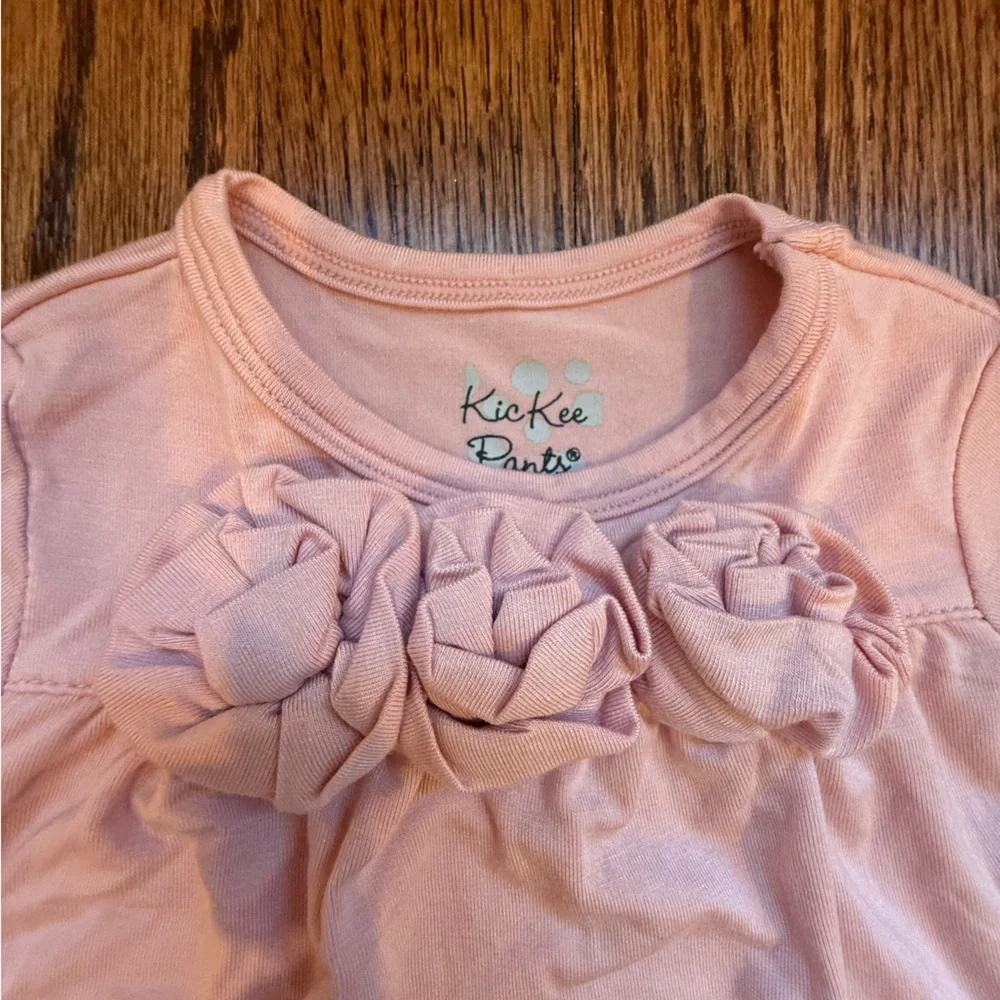 Kickee Pants Long Sleeve Flower Dress in Baby Rose 12-18 Months - Picture 3 of 5